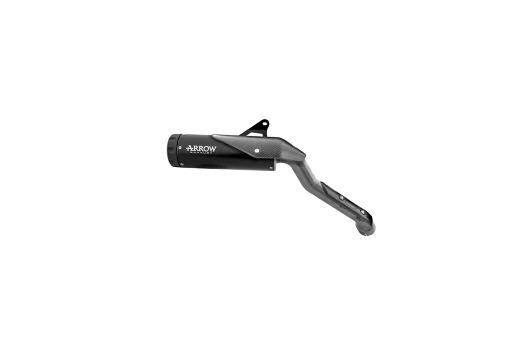 ARROW Auspuff REBEL Sip-On Edelstahl schwarz mit schwarzer Aluminium-Endkappe für Honda CL500 Modelljahr 2023-