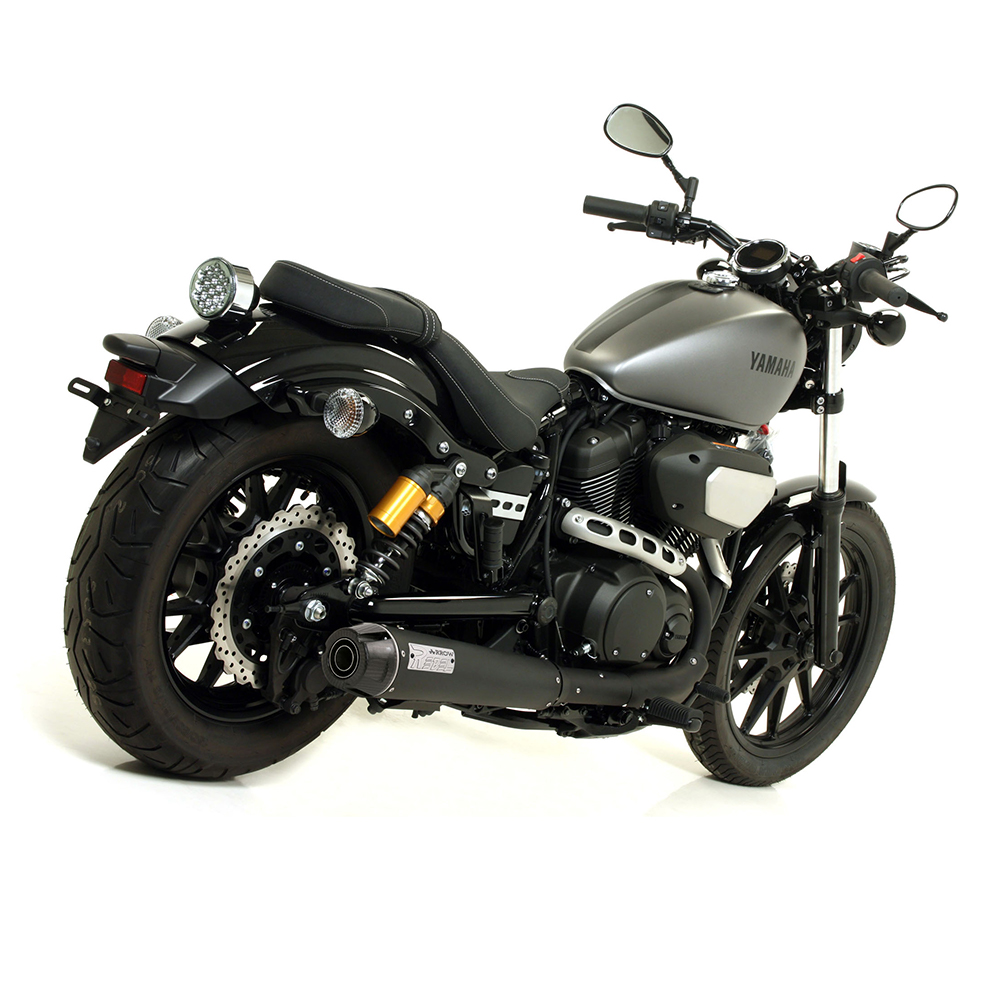ARROW Auspuff REBEL DARK für Yamaha XV950R 2014-2016, Edelstahl schwarz