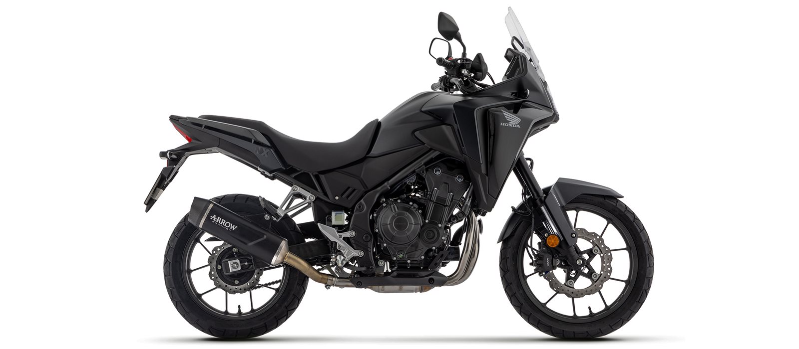 ARROW Auspuff INDY RACE EVO Aluminium schwarz für Honda NX500 / CB500 Hornet Modelljahr 2024-