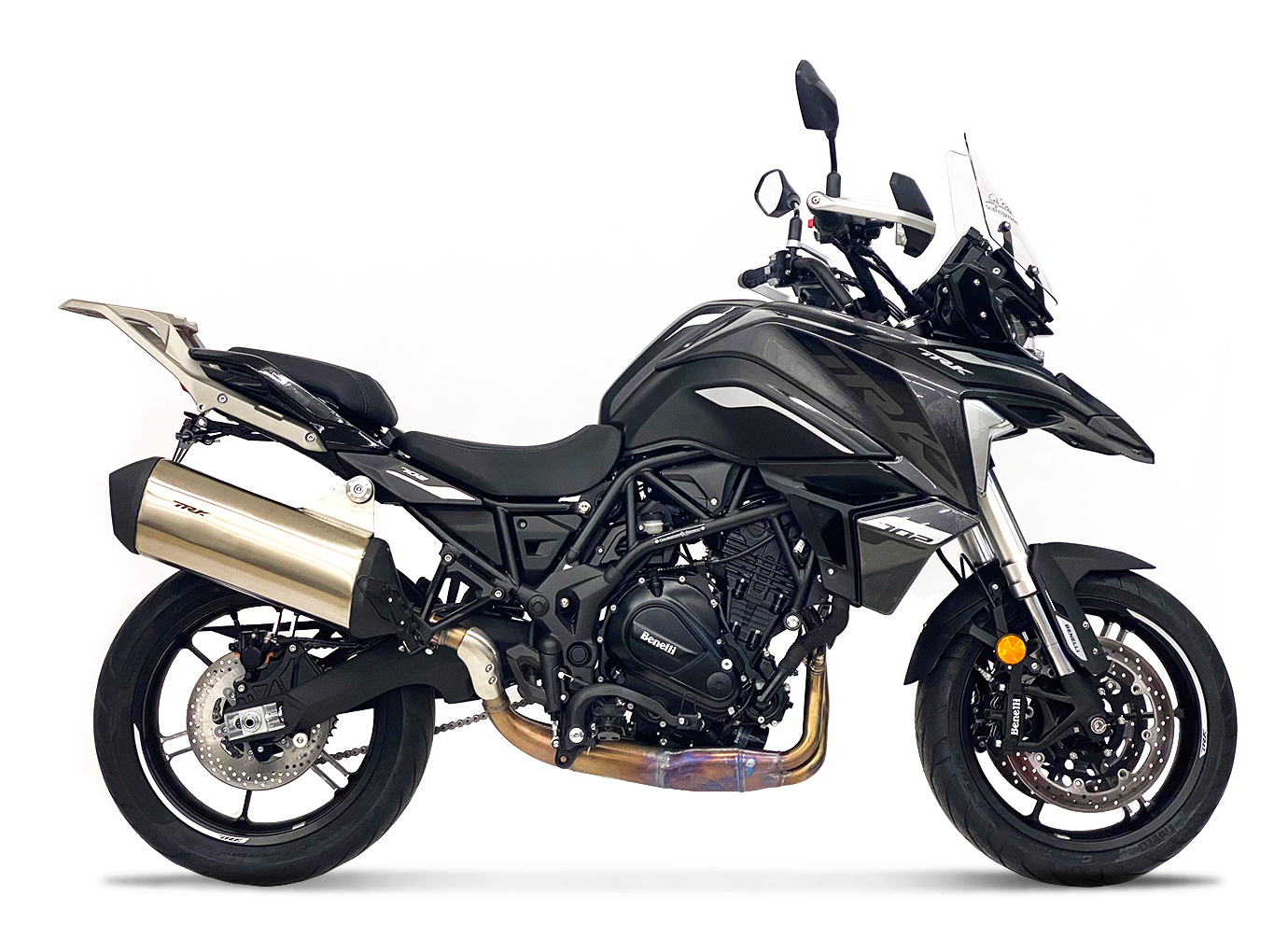 alpha Technik Kennzeichenhalter Edelstahl schwarz für Benelli TRK 702 / TRK 702X ab 2023-
