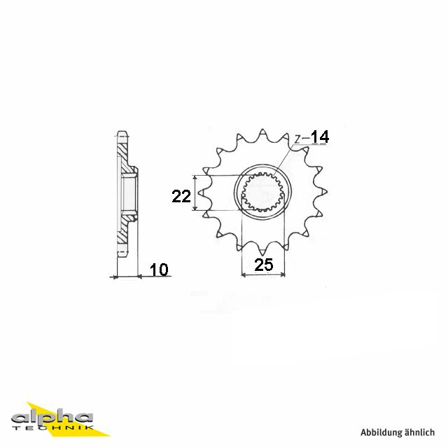 Ritzel, 14 Zähne, Teilung 520