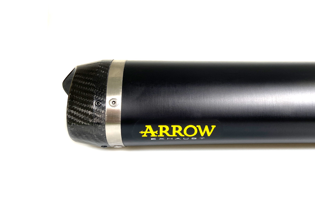 ARROW Auspuff DARK THUNDER Alu schwarz mit Carbon-Endkappe Auspuff für Yamaha YZF-R125 2019- MT125 2019-