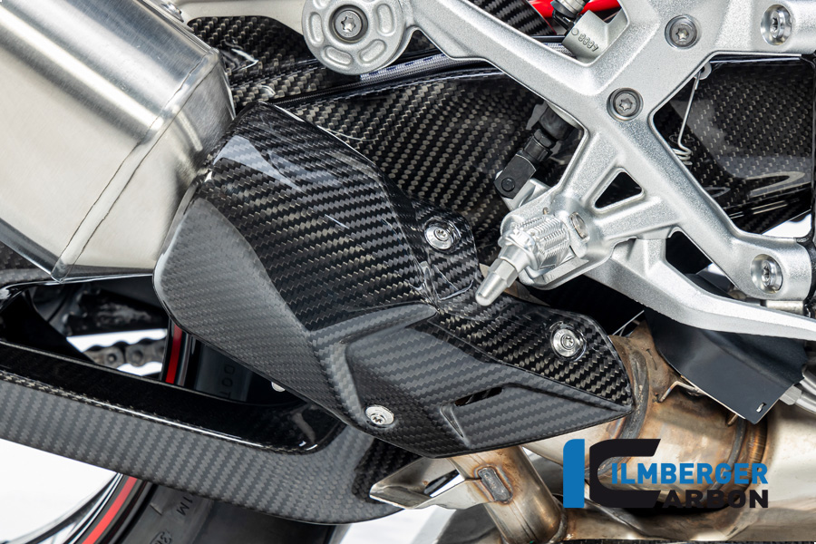 Ilmberger Carbon Auspuffhitzeschutz vorne am Schalldämpfer, glänzend, BMW S1000RR 2019, M1000RR 2021-, S1000R 2020-, M1000R 2023-