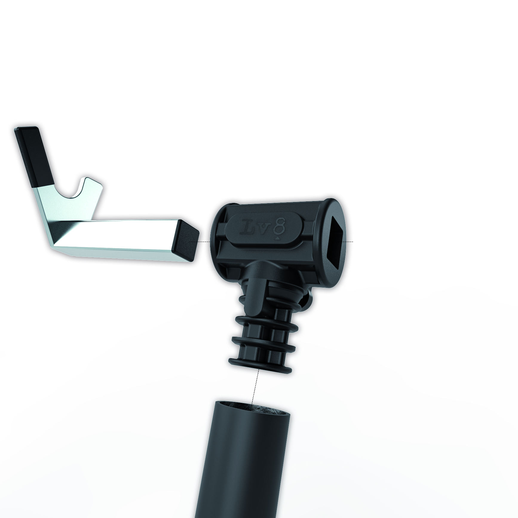 LV8 ELEVATE Universal-Montageständer für Hinterrad mit V-Förmigen Aufnahmen, Schwarz/Weiß