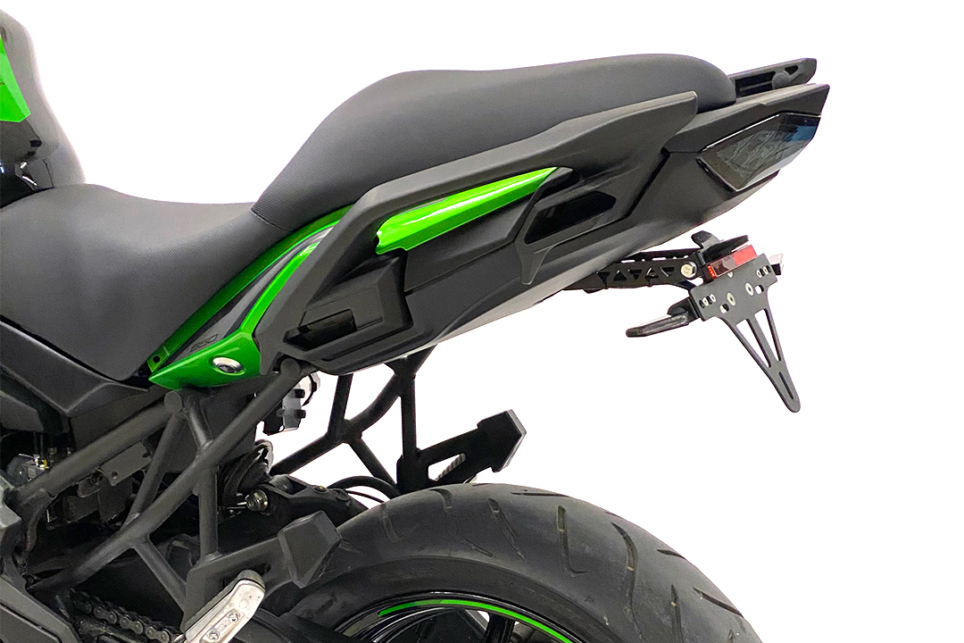 alpha Technik Kennzeichenhalter Edelstahl schwarz für Kawasaki Versys 650 ab 2015-