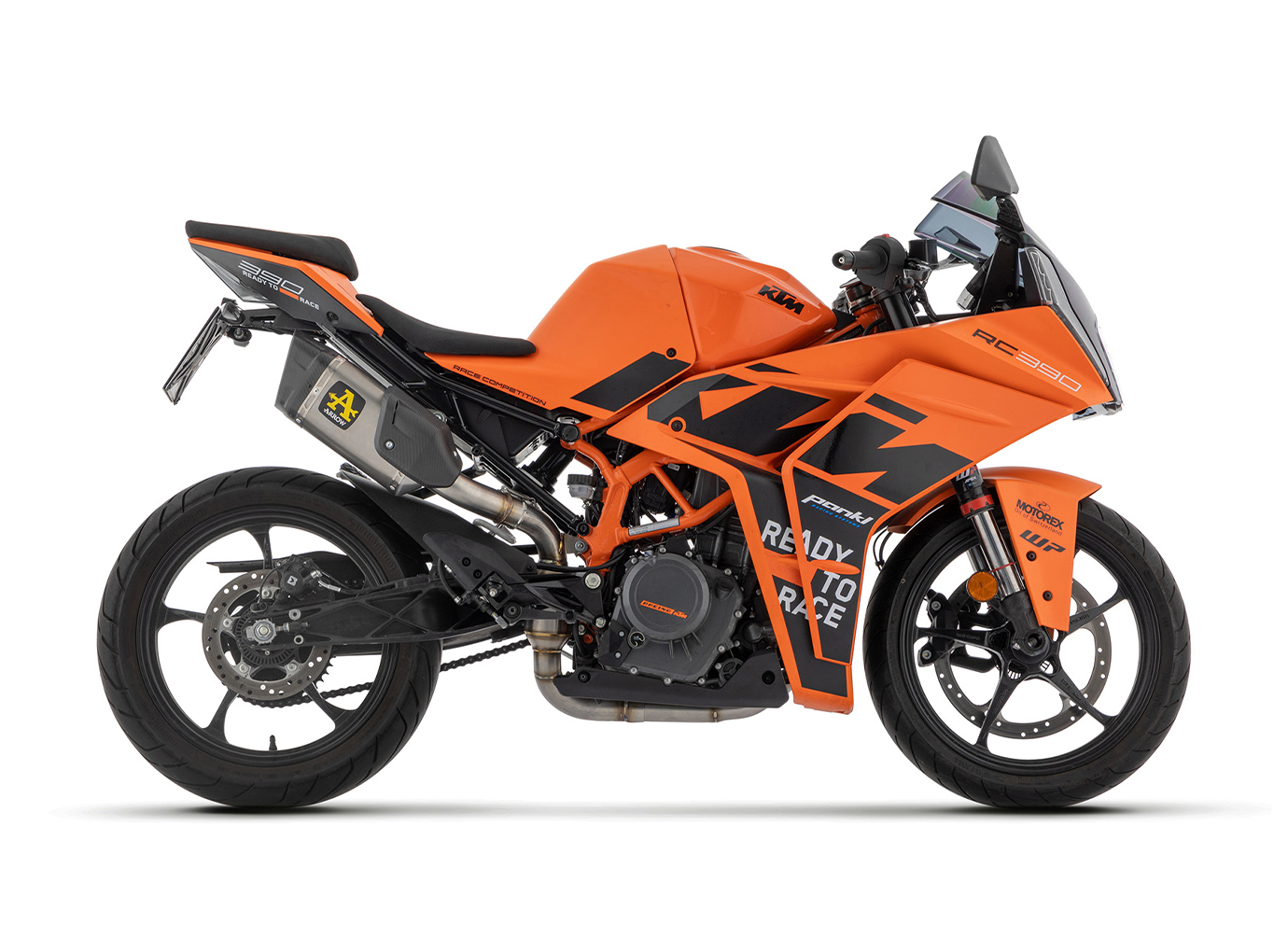 ARROW COMPETETION Komplettanlage mit PISTA Endschalldämper für KTM RC 390 ab Modelljahr 2022-