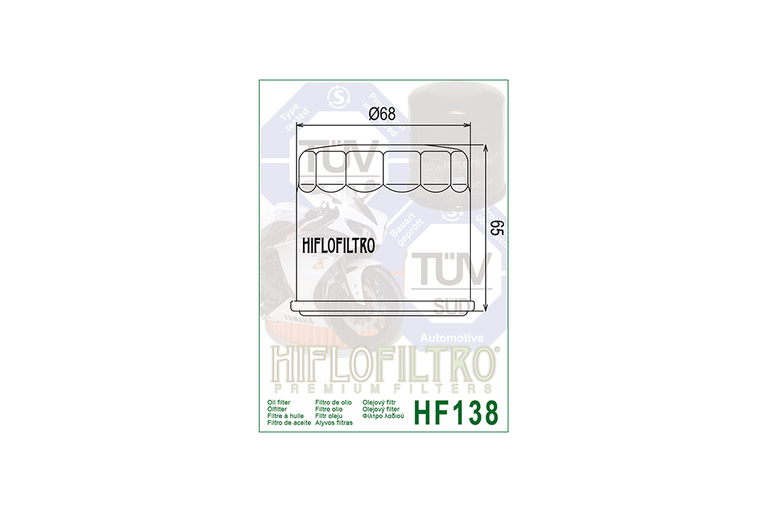 HIFLO Ölfilter HF138C verchromt für diverse Aprilia / Kawasaki / Suzuki Modelle