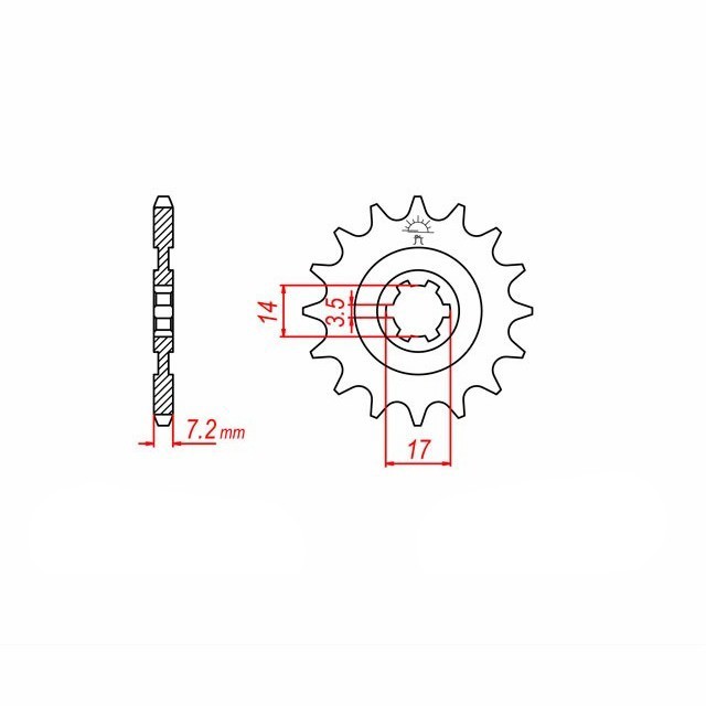 Ritzel, 14 Zähne, Teilung 428