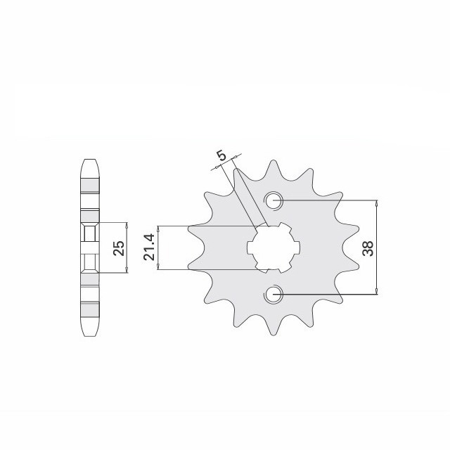 DID Kettensatz mit 520VX3 Kette, Farbe standard, für Yamaha XV125 Virago, Typ 5AJ, Modelljahr 1997