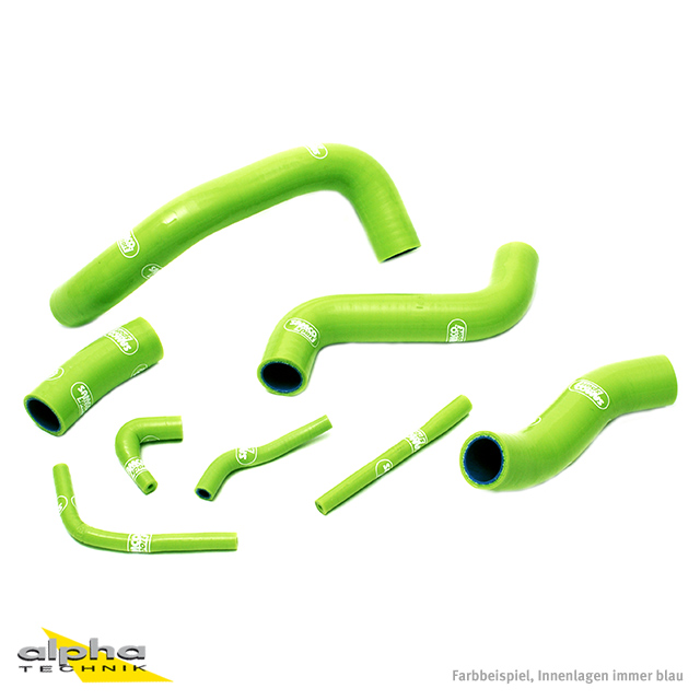 SAMCO SPORT Siliconschlauch Kit grün für Kawasaki ZRX1100 ZRX1200 ab Modelljahr 1997- nur für Fahrzeuge mit Vergaserenteisung