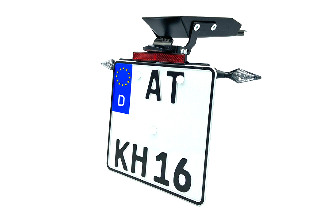 alpha Technik Kennzeichenhalter für Aprilia Tuareg 660, Typ XB / XC, ab Modelljahr 2022-