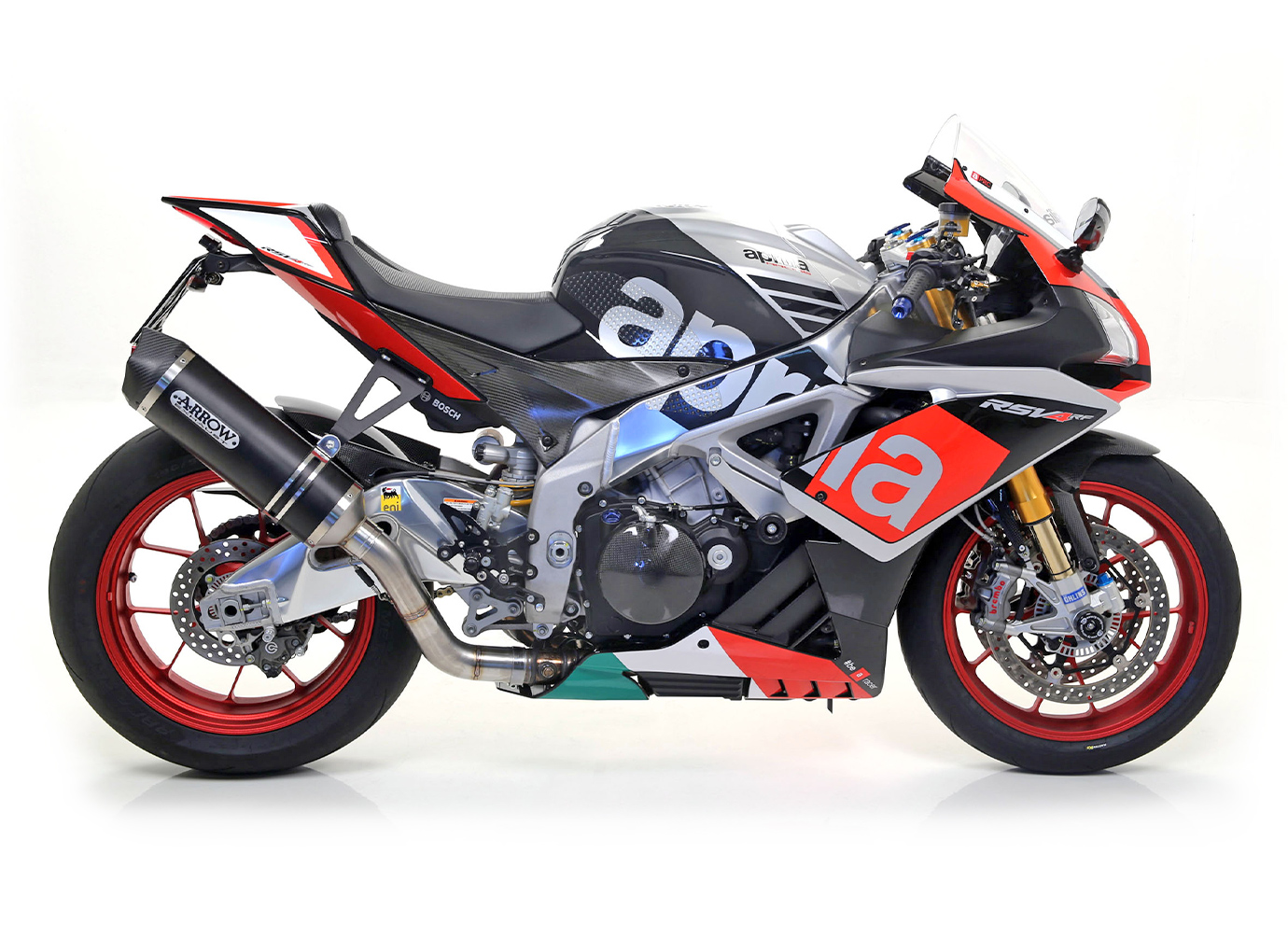 ARROW Auspuff RACE TECH für Aprilia RSV4 / V4R / RSV4RF / Tuono V4 aus Aluminium, schwarz