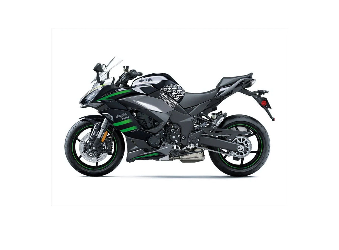 Stompgrip Tank Pad, schwarz, Volcano für Kawasaki Ninja 1000SX Modelljahr 2020-2022