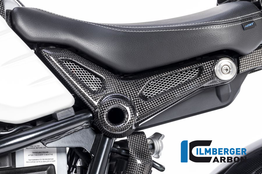 Ilmberger Carbon Abdeckung am Rahmenheck links, glänzend, BMW R nineT 2014-2017, R nineT Racer, Scrambler, Urban GS 2016-