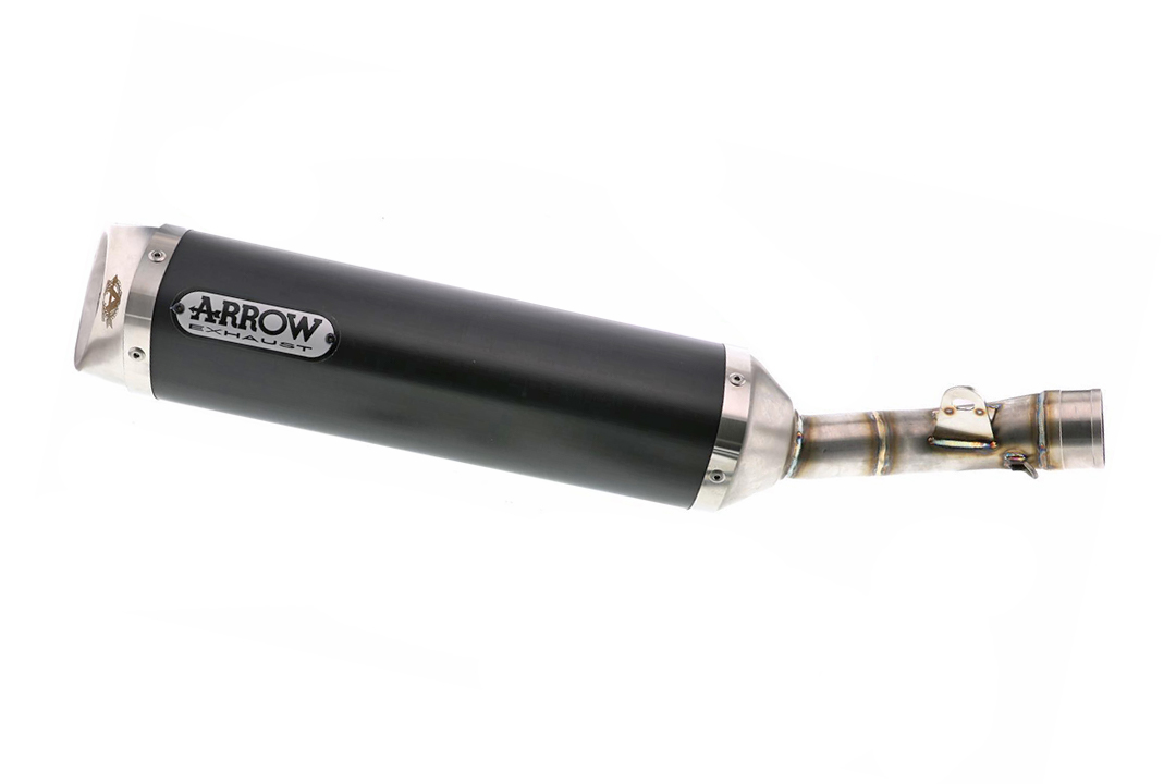 ARROW Auspuff DARK THUNDER für Yamaha MT125 2014-, Aluminium schwarz mit Edelstahl Endkappe (Nur mit ARROW Krümmer)