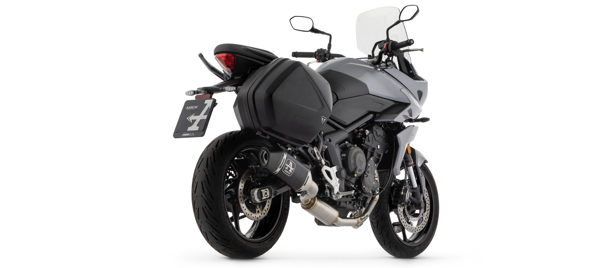 ARROW Komplettanlage mit VELOCE Endschalldämper schwarz mit Cabonendkappe für Triumph Tiger 660, 2025-