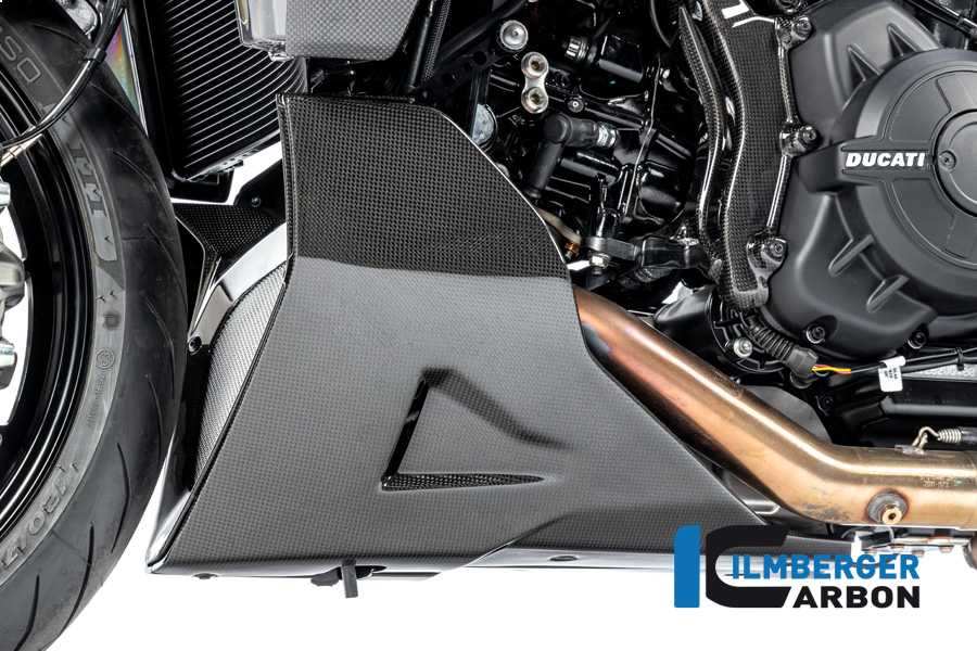 Ilmberger Carbon Motorspoiler links, glänzend, Ducati Diavel 1260 , 2019-