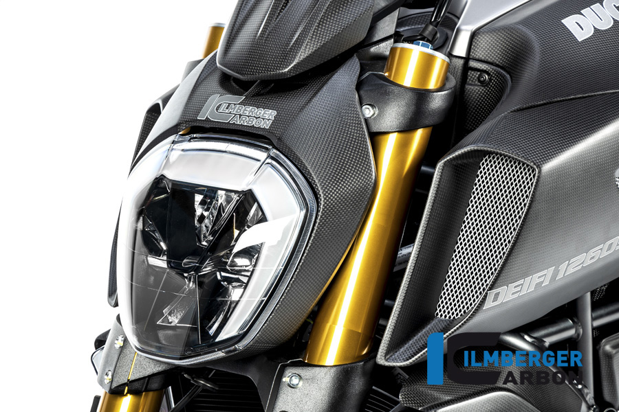 Ilmberger Carbon Scheinwerferabdeckung, matt, Ducati Diavel 1260 , 2019-