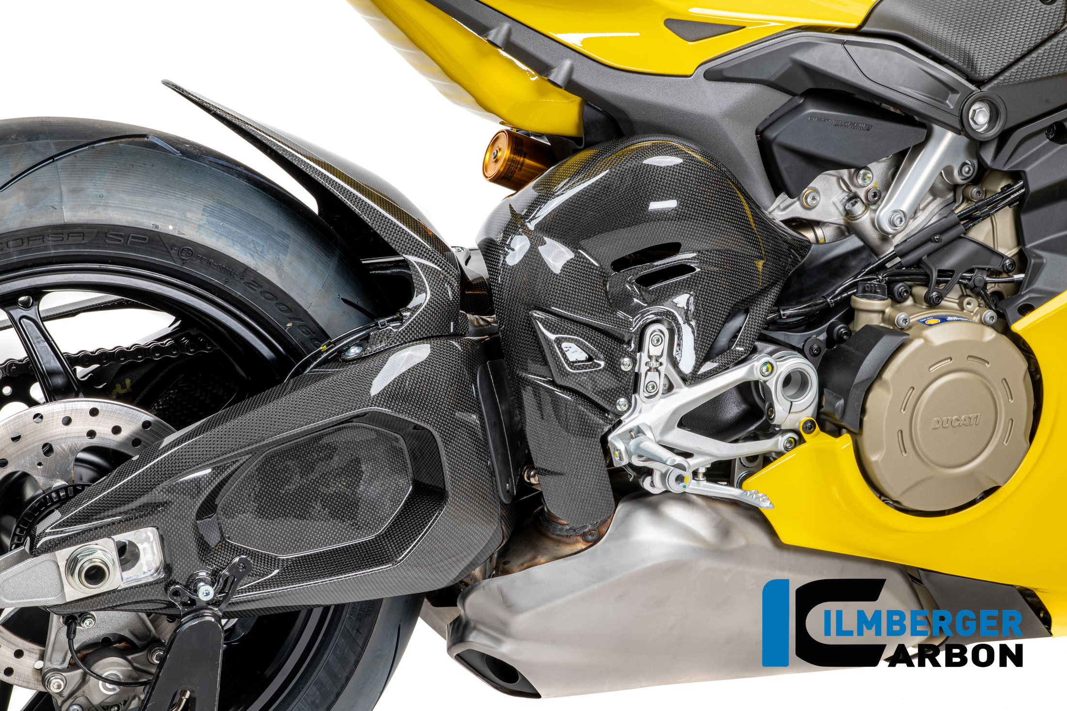 Ilmberger Carbon Auspuffhitzeschutz, glänzend, Ducati Panigale V4, S, R, 2025-