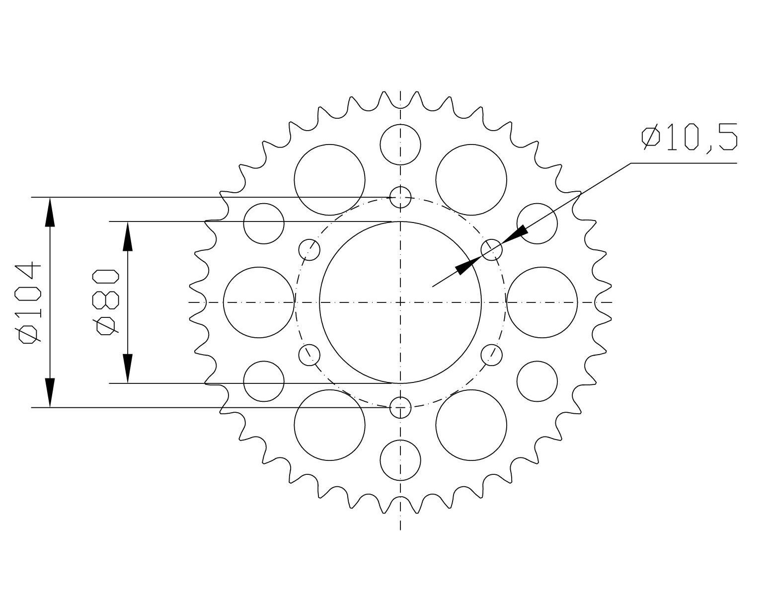 Kettenrad Aluminium, KAWASAKI Z-38