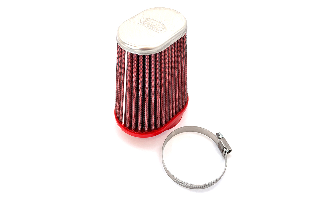 BMC Universal-Sportluftfilter Konisch, 50 mm Durchmesser, 120 mm Länge, links, Chromkappe