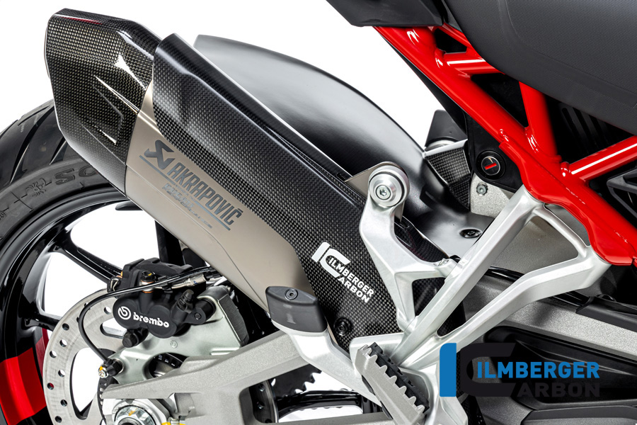 Ilmberger Carbon Auspuffhitzeschutz für Akrapovic Schalldämpfer, matt, Ducati Multistrada V4 2020-