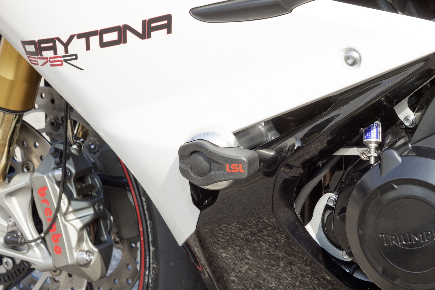LSL Crash Pad Befestigungskit für Triumph Daytona 675R,  2013- , silber