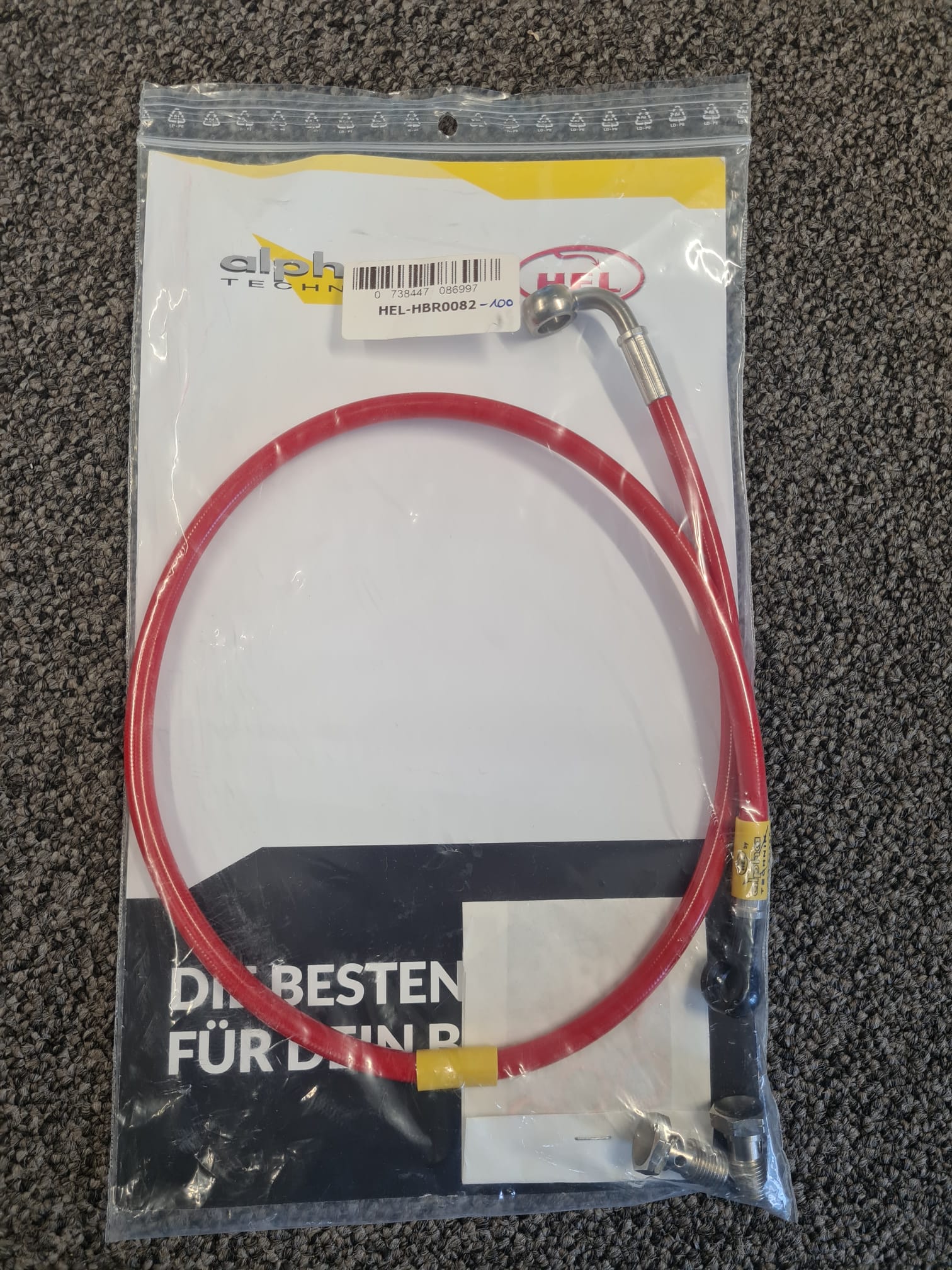  HEL Stahlflexleitung hinten Verlegeart OEM für Aprilia ETV1000 Caponord Modelljahr 2001 - 2004