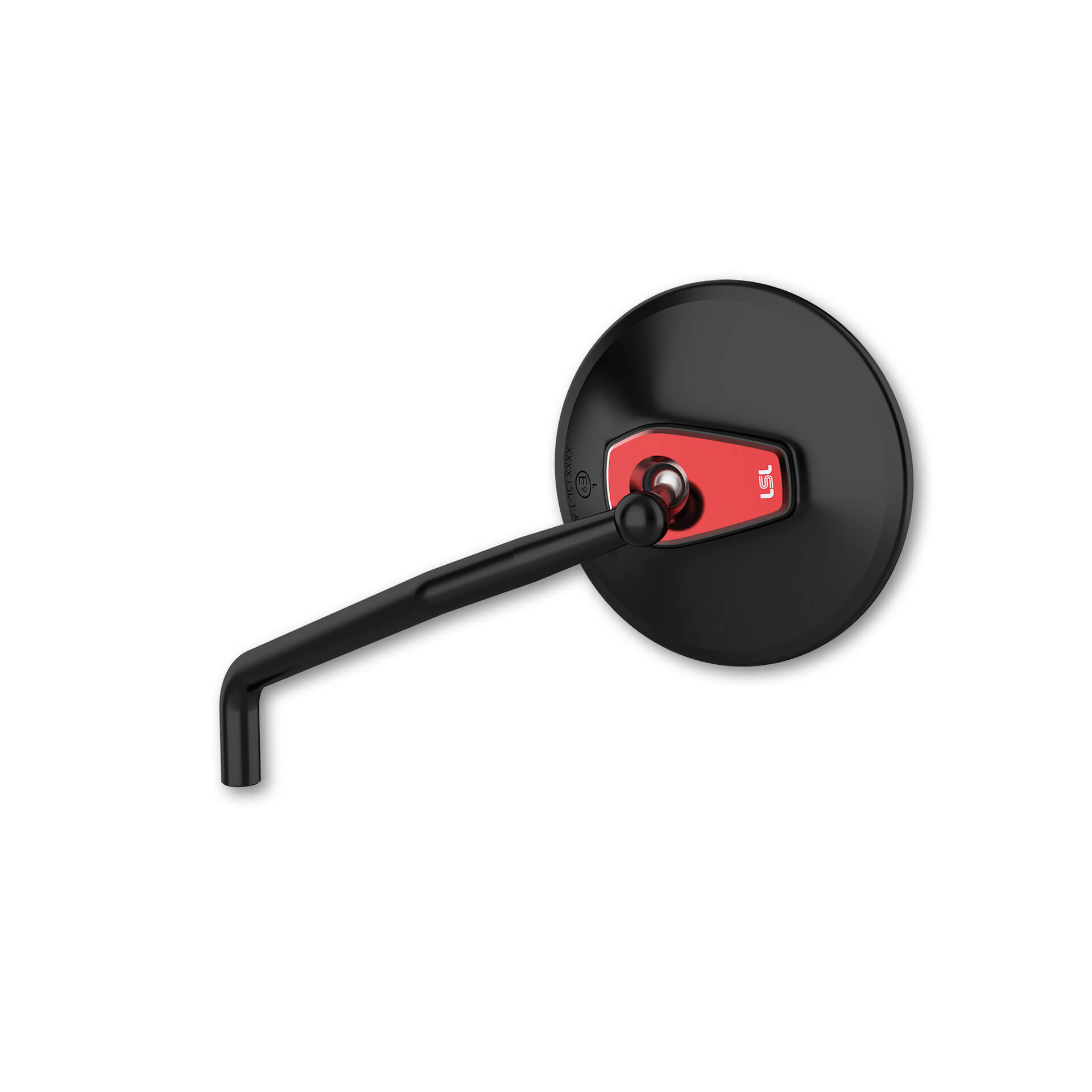 LSL Lenkerspiegel ERGONIA, Durchmesser 95 mm, schwarz-rot, mit Straßenzulassung, ECE, für rechts und links verwendbar, Lieferumfang: 2 Stück mit Adaptern für Yamaha-Linksgewinde