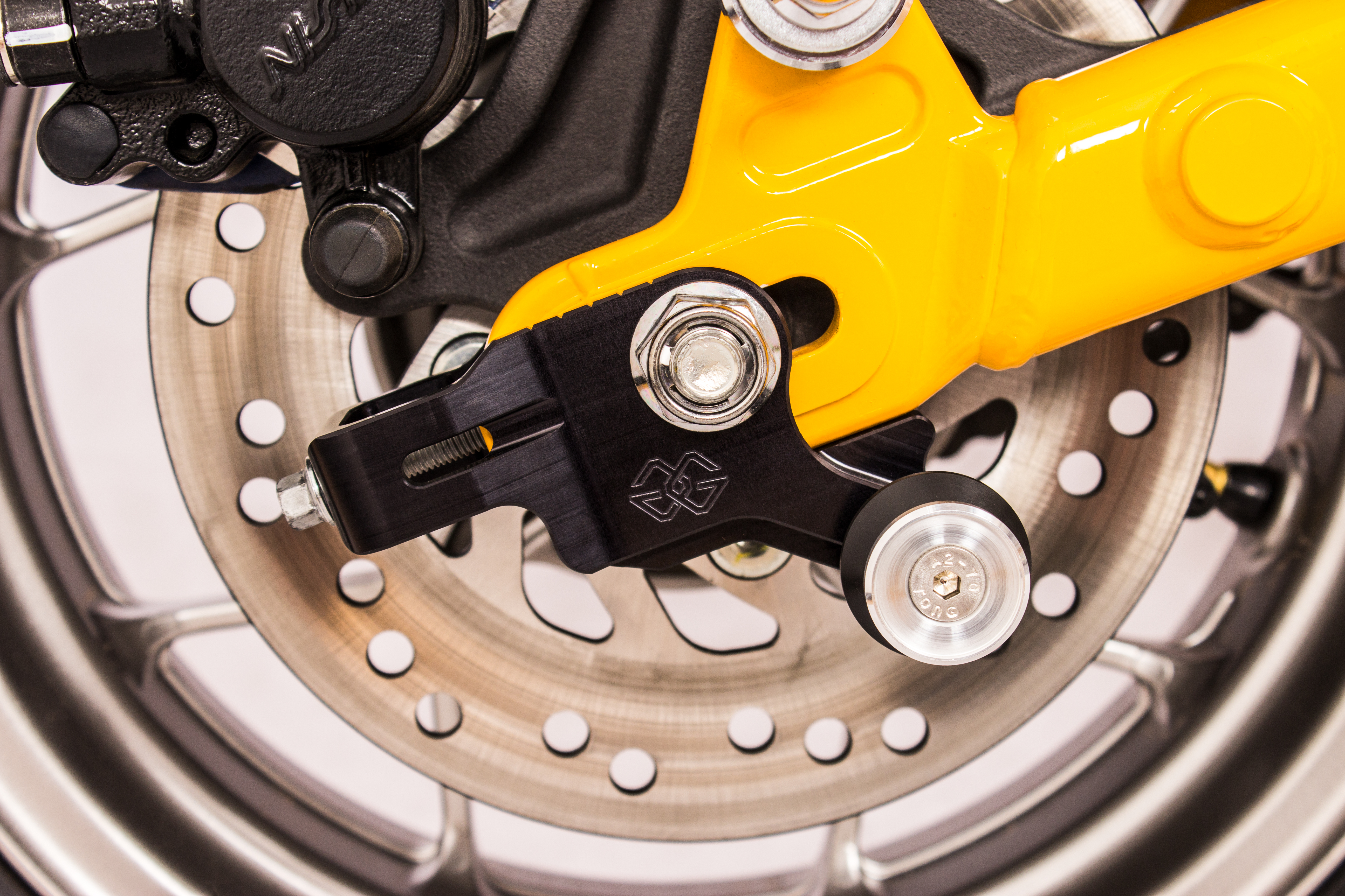 Gilles Tooling Kettenspanner mit Aufnahmen für Montageständer für Honda Monkey 125 Modelljahr 2018-