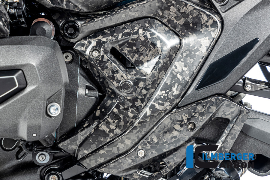 Ilmberger Carbon Rahmendreieckcover links, Black Diamond Carbon, matt, BMW R1300GS 2023-