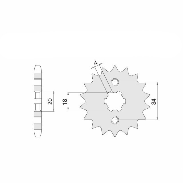 Ritzel, 15 Zähne, Teilung 428