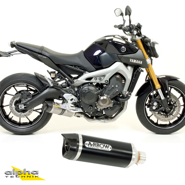 ARROW Auspuff DARK THUNDER für Yamaha MT09 / Tracer 900 2013-, Aluminium schwarz (Nur mit ARROW Krümmer)