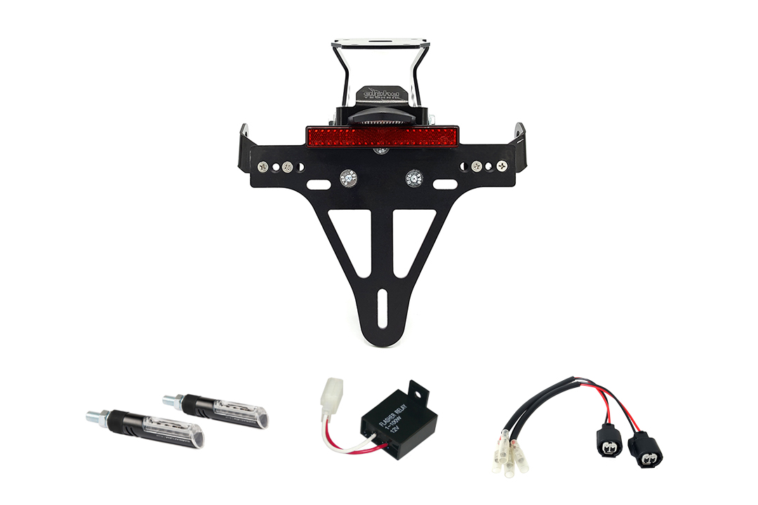 Kennzeichenhalter-Blinker-Kit IDEA für Kawasaki Z900RS ab Modelljahr 2018 Typ ZR900C u. ab Modelljahr 2021 Typ ZR900K (Hinten)