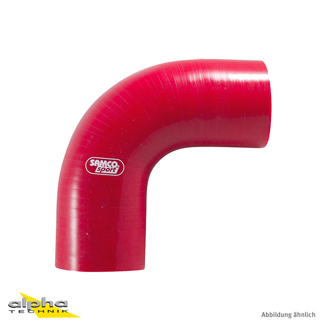 Samco Siliconschlauch 90 Grad Standard Bogen rot