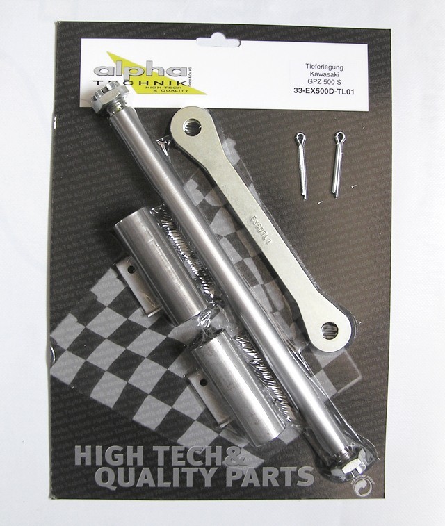 alpha Technik Tieferlegungssatz 35mm für Kawasaki GPZ500S; Typ EX500D; Modelljahr 1994-