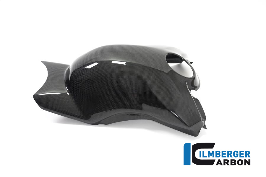 Ilmberger Carbon Tankverkleidung mit Crashpads, glänzend, Ducati Panigale V4, V4S, V4R 2019-
