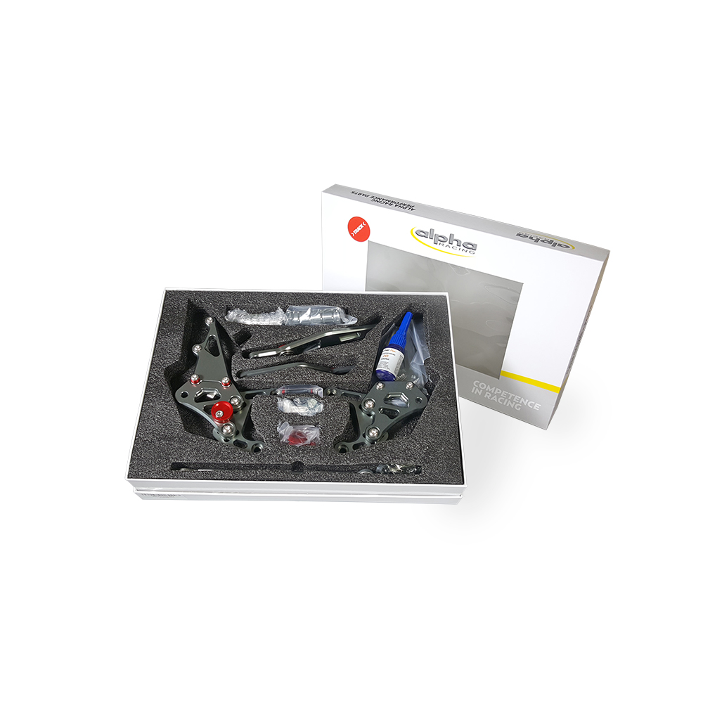 >TRACK< Fußrastenanlage titanfarben Suzuki GSX-R600 2006-10 ABE