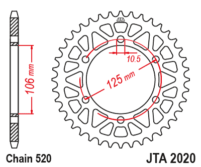 Kettenrad Aluminium, Triumph Z-47