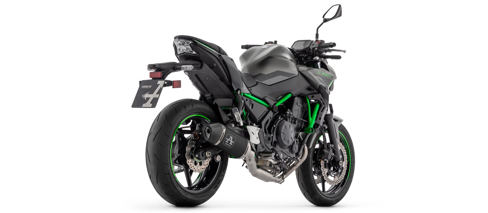 ARROW Racing-Komplettanlage mit VELOCE Endschalldämper schwarz mit Cabonendkappe für Kawasaki Ninja 650, Z650 Modelljahr 2024- ohne Straßenzulassung