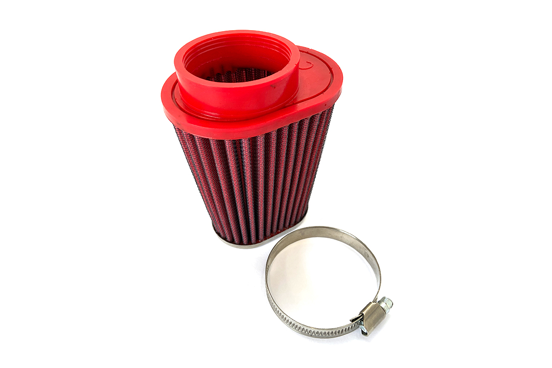 BMC Universal-Sportluftfilter Konisch, 55 mm Durchmesser, 120 mm Länge, zentral, Chromkappe