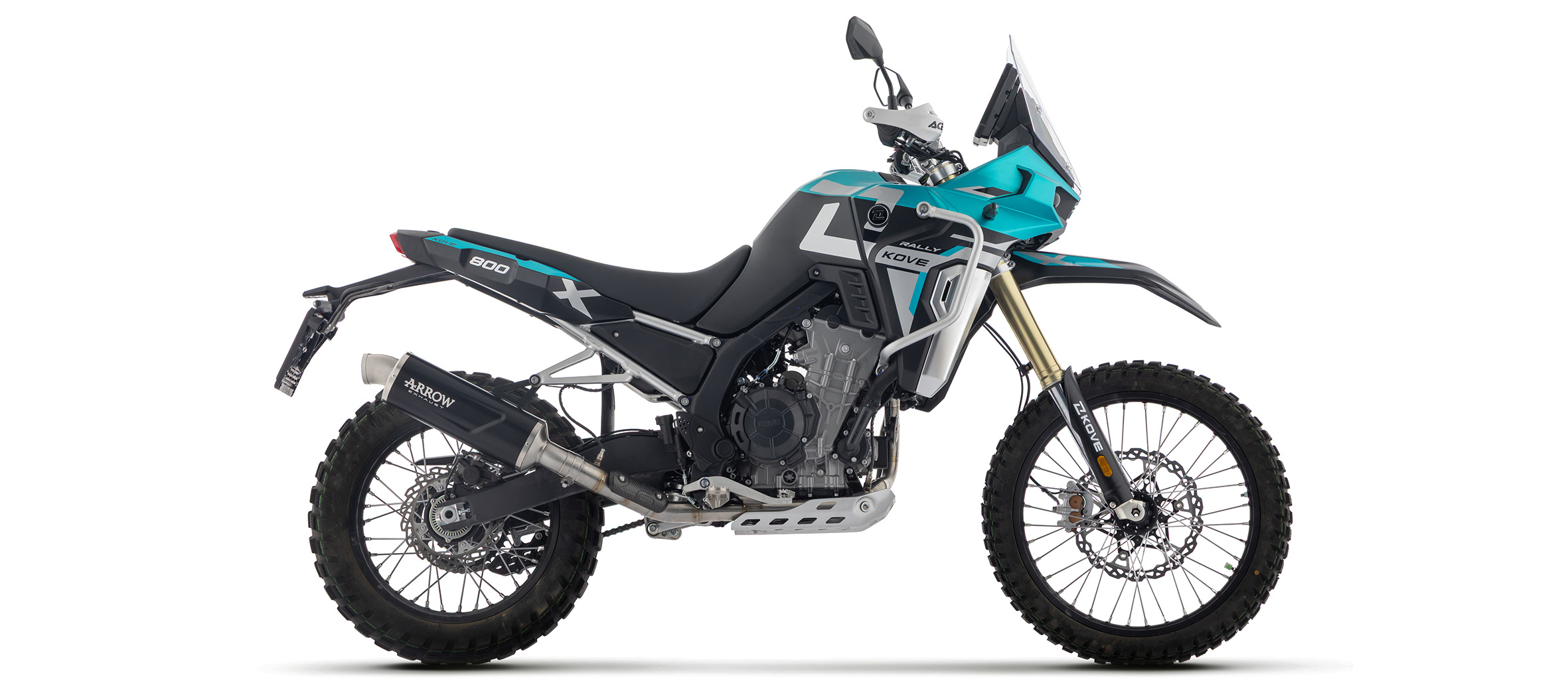ARROW Auspuff INDY RACE EVO DARK Aluminium schwarz für KOVE 800X Pro, Rally, Modelljahr 2025-