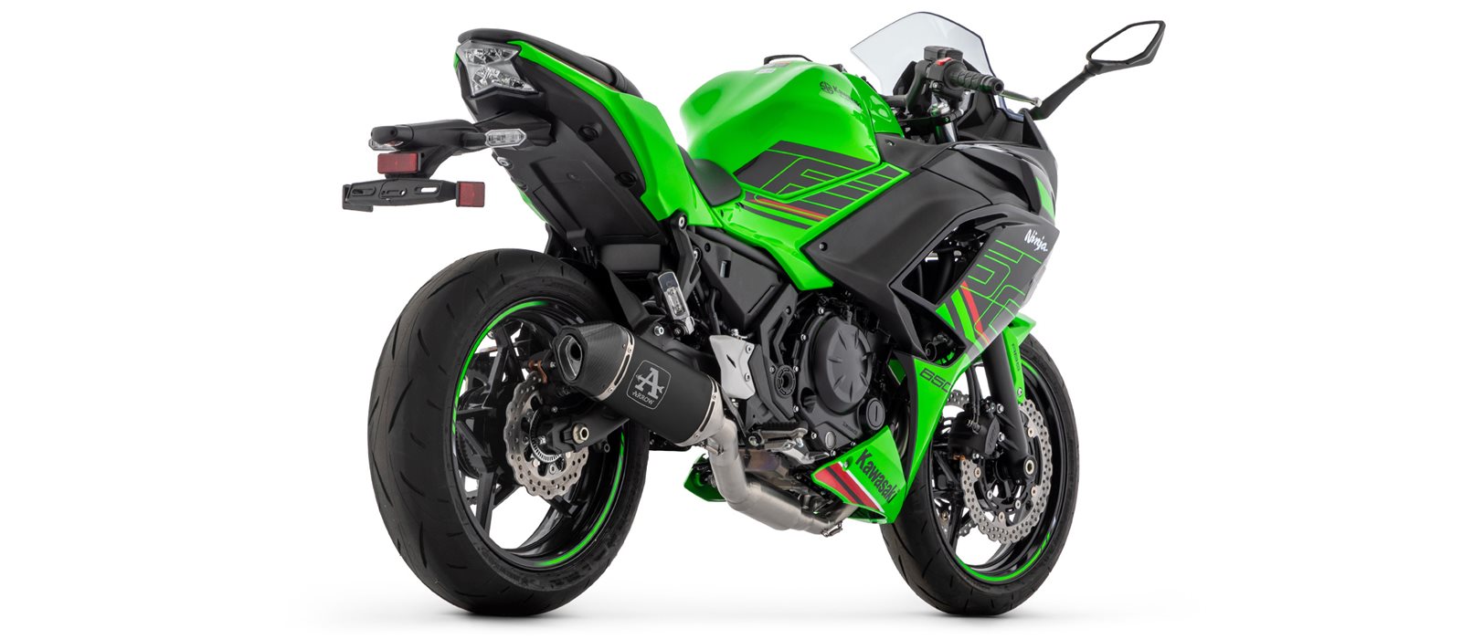 ARROW Racing-Komplettanlage mit VELOCE Endschalldämper schwarz mit Cabonendkappe für Kawasaki Ninja 650, Z650 Modelljahr 2024- ohne Straßenzulassung