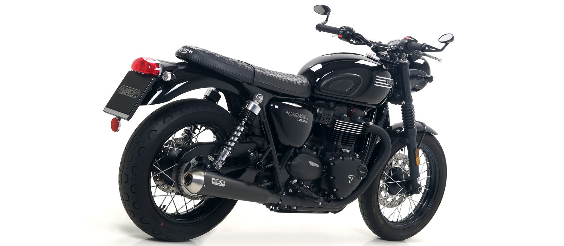 ARROW Auspuff DARK PRO-RACE  für Triumoh Bonneville T100 / T120 2016-, Edelstahl schwarz