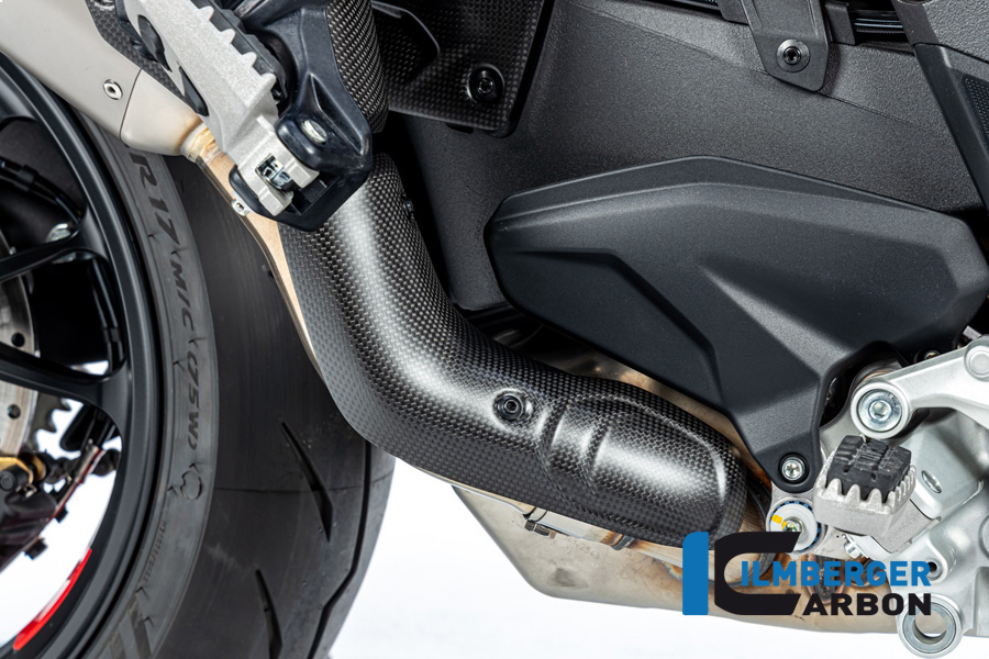 Ilmberger Carbon Auspuffhitzeschutz unten vor dem Schalldämpfer, matt, Ducati Multistrada V4 2020-