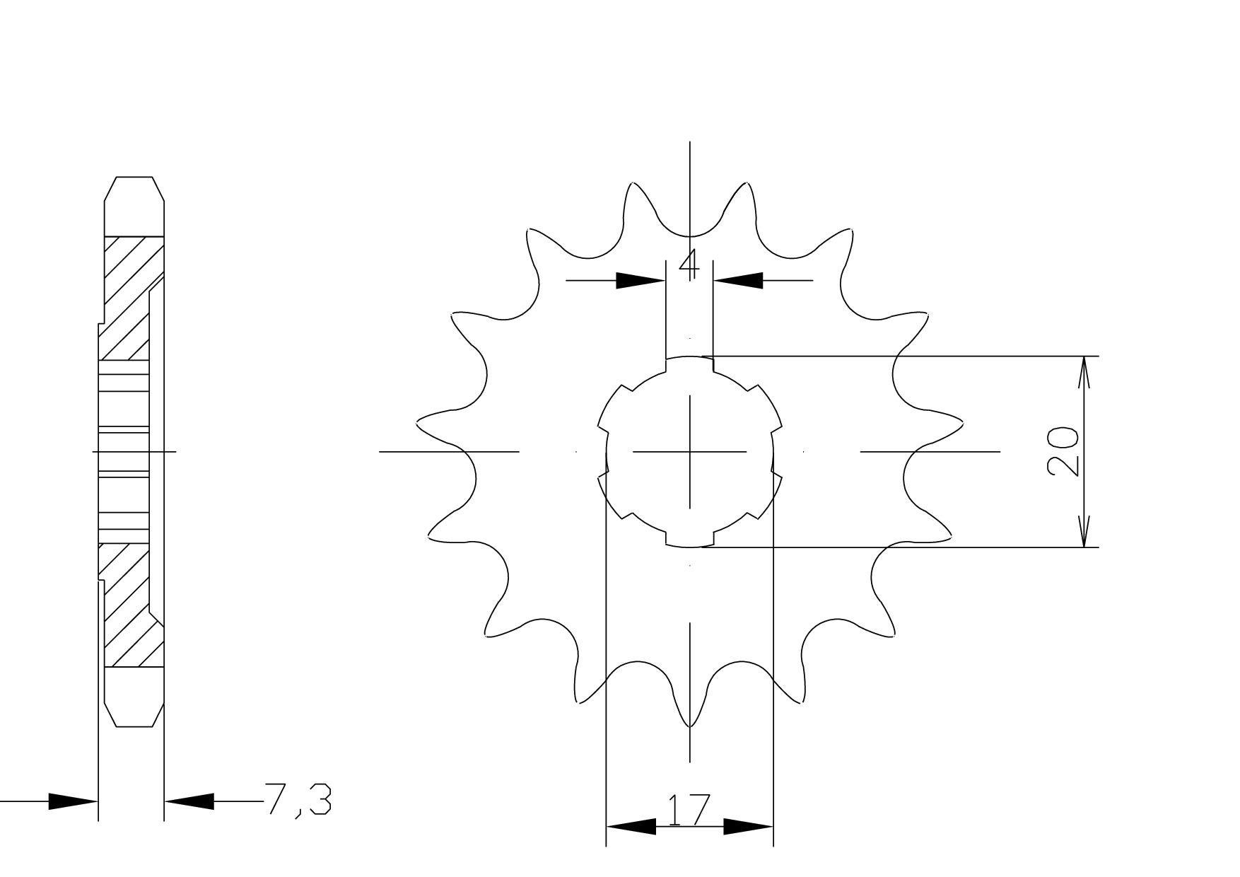 DID Kettensatz mit 428VX Kette, Farbe standard, für MZ / MuZ Saxon 251, Modelljahr 1970-1989