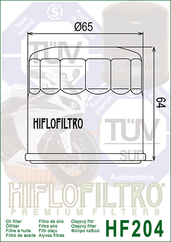 HIFLO Ölfilter HF204C Chrom für diverse Honda/Kawasaki/MV Agusta/Suzuki/Triumph/Yamaha Modelle 