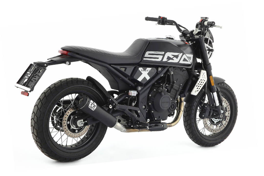 ARROW Auspuff REBEL Sip-On für Brixton CrossFire 500 X 2021-, Edelstahl schwarz