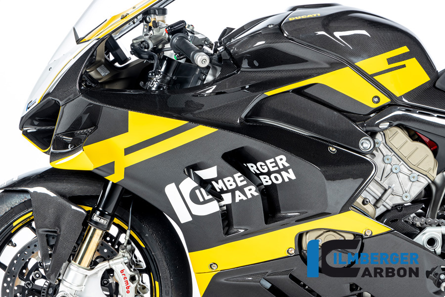 Ilmberger Carbon Verkleidungsseitenteil links Racing, glänzend, Ducati Panigale V4, V4S 2022-