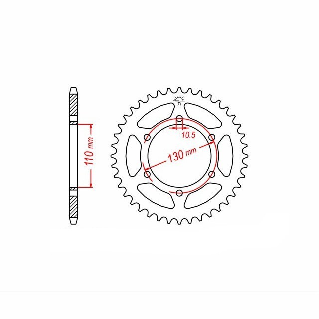 Kettenrad Stahl, 46 Zähne, Teilung 520